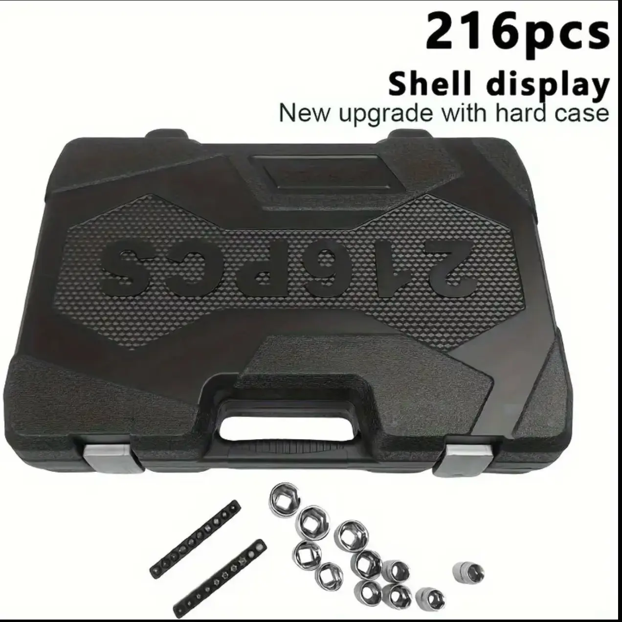 216-Piece Master Auto Repair Tool Kit - Quick Ratchet Wrench, Industrial Socket & Bit Set, Heavy-Duty Storage Box