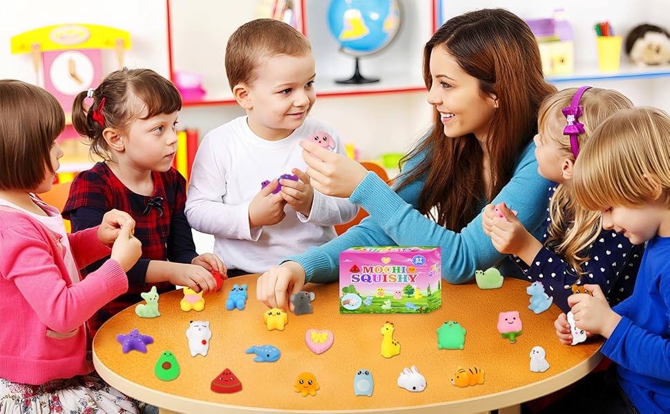 27pcs Mochi Squishy Toys – Mini Kawaii Squishies for Kids, Party Favors, Birthday & Easter Gifts, Fidget & Sensory Toys, Classroom Prizes, Pinata Goodie Bags, Xmas Stocking Stuffers