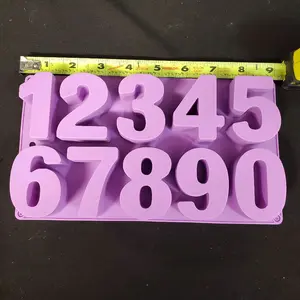 Numbers Silicone Mold - Number 12345 and 67890 Design, Gray Color, Ideal for Crafting and Decoration