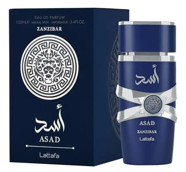 Lattafa Asad Zanzibar Eau de Parfum, Men's Fragrance with Salty Coconut Water, Vanilla, and Incense, Cologne Spray, 3.4 fl oz, Single Item, All Day Fragrance, Vanilla Scents, Adults, Coconut-Vanilla