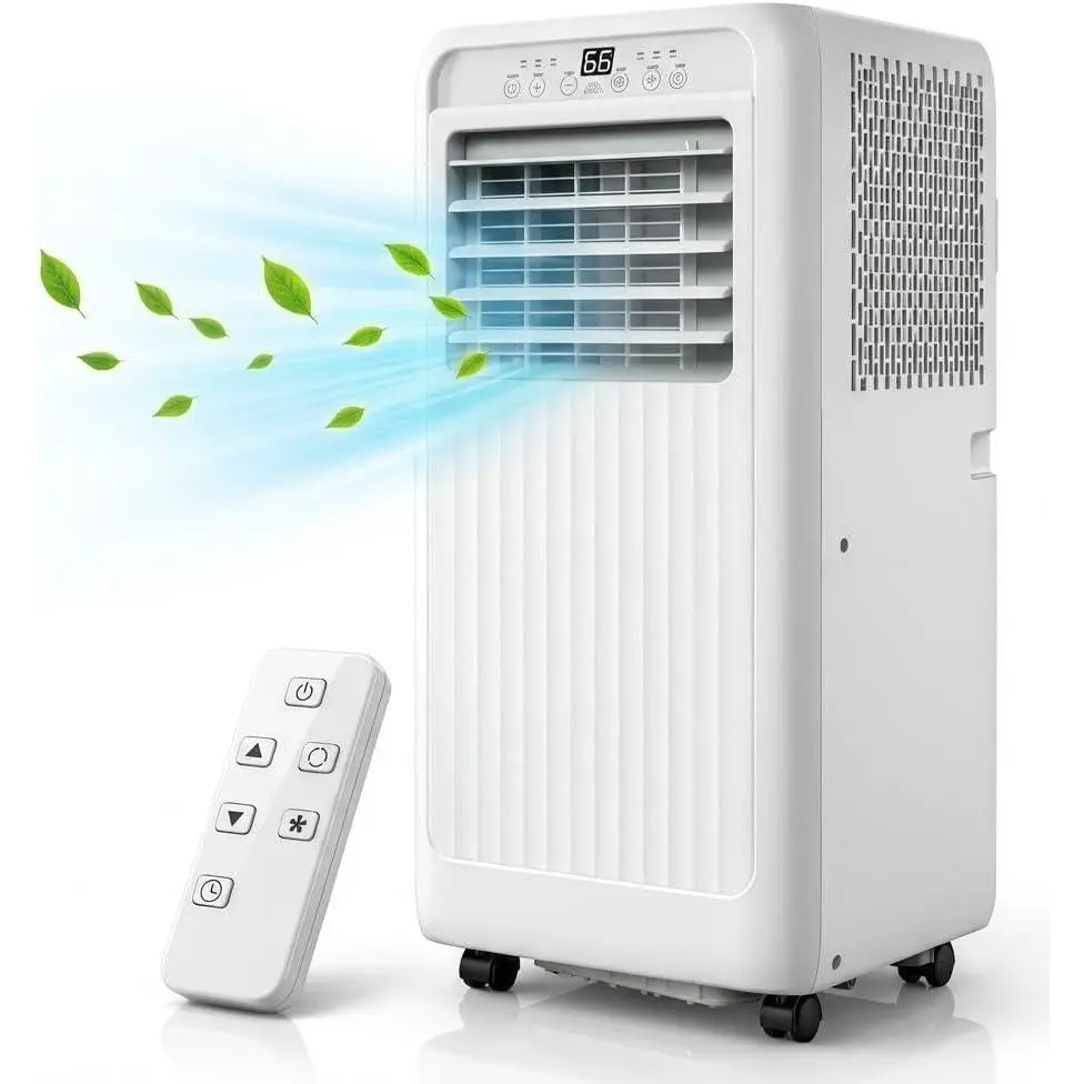 10000 BTU Portable Air Conditioner (Portable Aircon) - 3-in-1 Unit with Dehumidifier, Fan, Quiet Operation, Remote Control, 24-Hour Timer, LED Display for Bedrooms (Up to 450 Sq Ft)