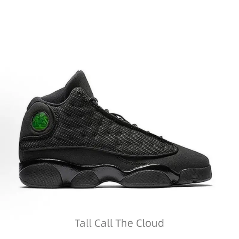 Men's Retro Black Cat High-Top Basketball Collectible Shoes - Black (Sports Collectibles Category)