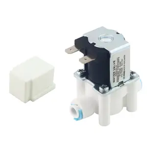 1/4 Inch Solenoid Valve,DC 12V Plastic Water Inlet Flow Switch N/C Normally Closed for RO Reverse Osmosis Pure System, 0.02 to 0.8mpa