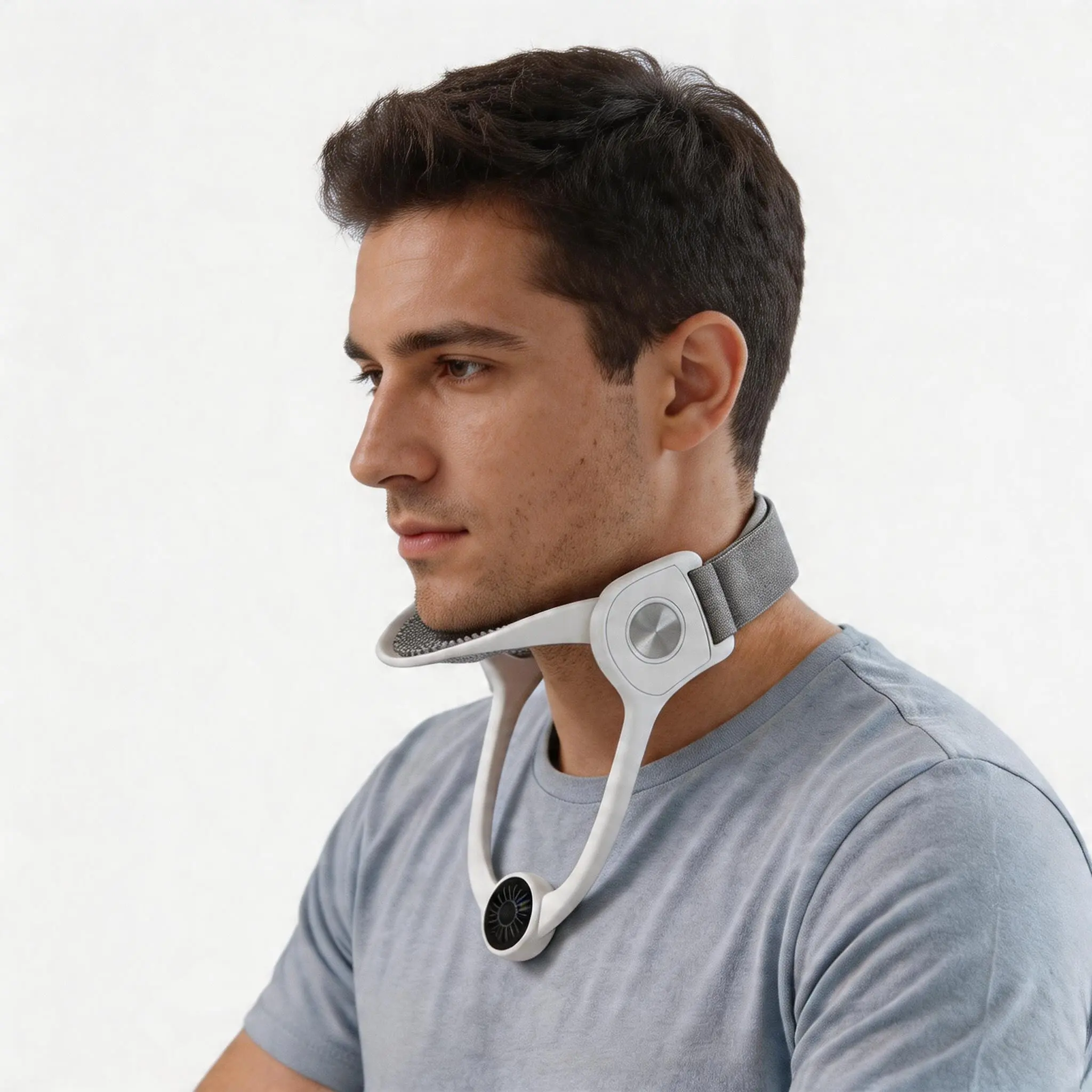 Adjustable Neck Support Brace, 4-Point Chin Support Posture Corrector for Phone, Desk Work, Study & Students