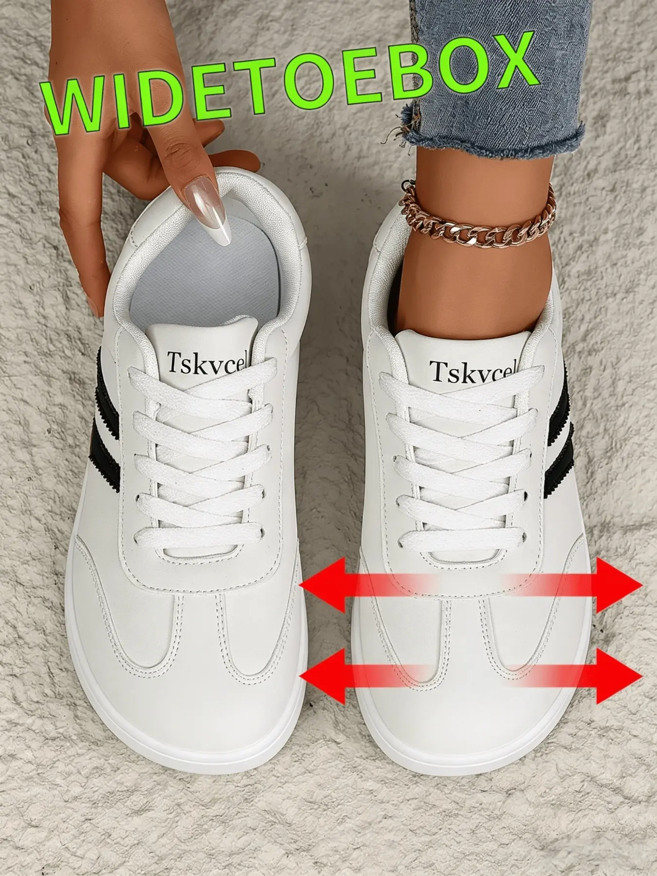 Wide Toe Retro Trainer Shoes, Casual Trainers, Sneaker, Athletic Casual Sneakers, Athletic Sports Shoes, Walking Shoes, Comfortable and Lightweight, Casual Daily Wear, PU Leather, Rubber Sole, Low Top, Wide Width