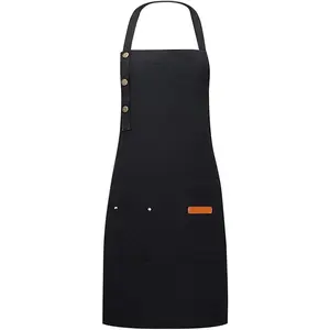 Upgrade Your Kitchen with a 2-Pack of Black Aprons. Features adjustable neck ties, a handy pocket, and a comfortable fit for cooking, baking, or grilling.