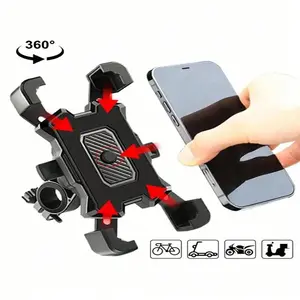 360° Rotating Electric Bike Mobile Phone Holder, Anti-Slip Motorcycle Handlebar Mount for Phones, Durable Bike Accessories, Smartphone Accessories, Hands Free Mount