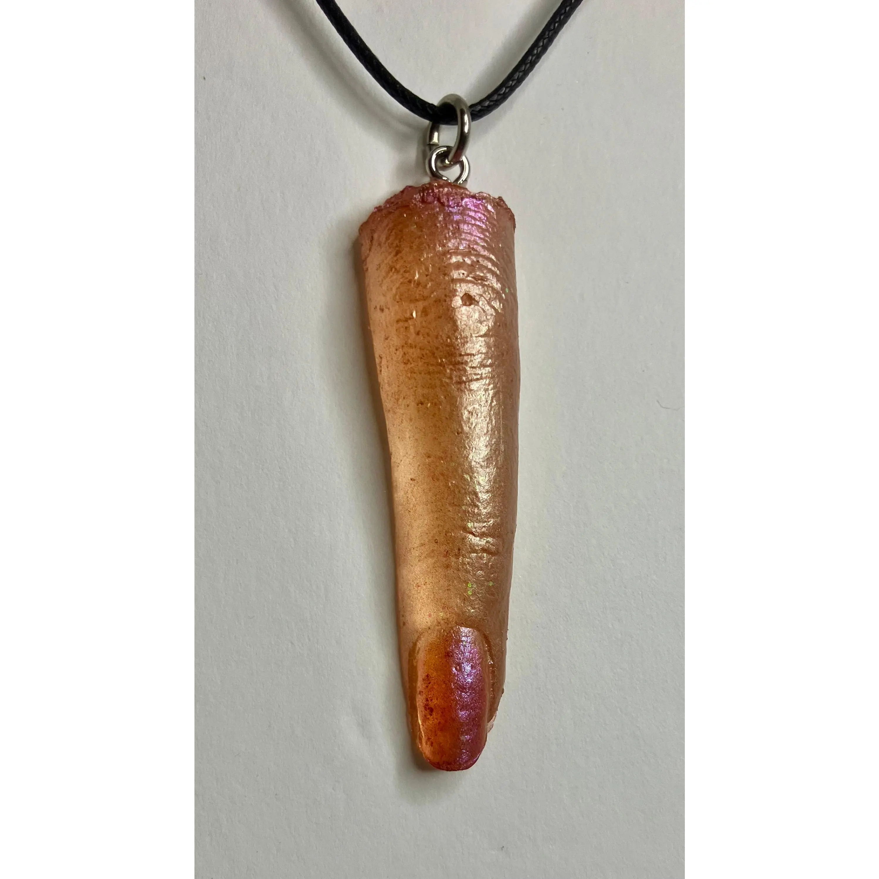 Resin Severed Finger Pendant Necklace