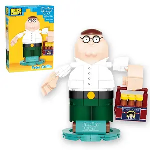Brickcraft Family Guy Peter Griffin Building Set, 200-Piece Posable Collectible Figure for Teens & Adults 14+