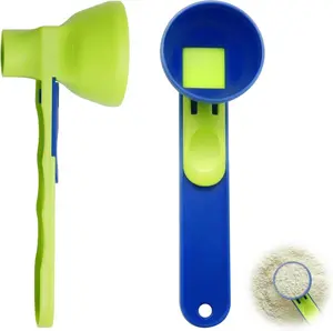 2PCS-Precision Pro Powder Funnel - High Quality Scoop for Pre Workout, Creatine, Protein Powder, Formula,Smoothie, Kitchen Utensils