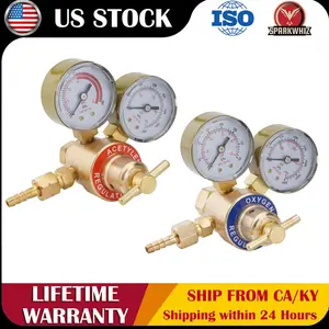 Oxygen Acetylene Gas Regulator Welding Cutting Torch Dual Gauge CGA540 CGA200 car ratchet car body black friday tool tray auto