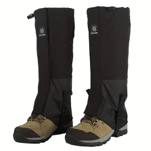 1 Pair of Outdoor Hiking Snow and Sand Leg Warmers – Durable polyester with adjustable ankle protection, suitable for winter hiking, snowboarding, desert exploration (black), hiking gear.