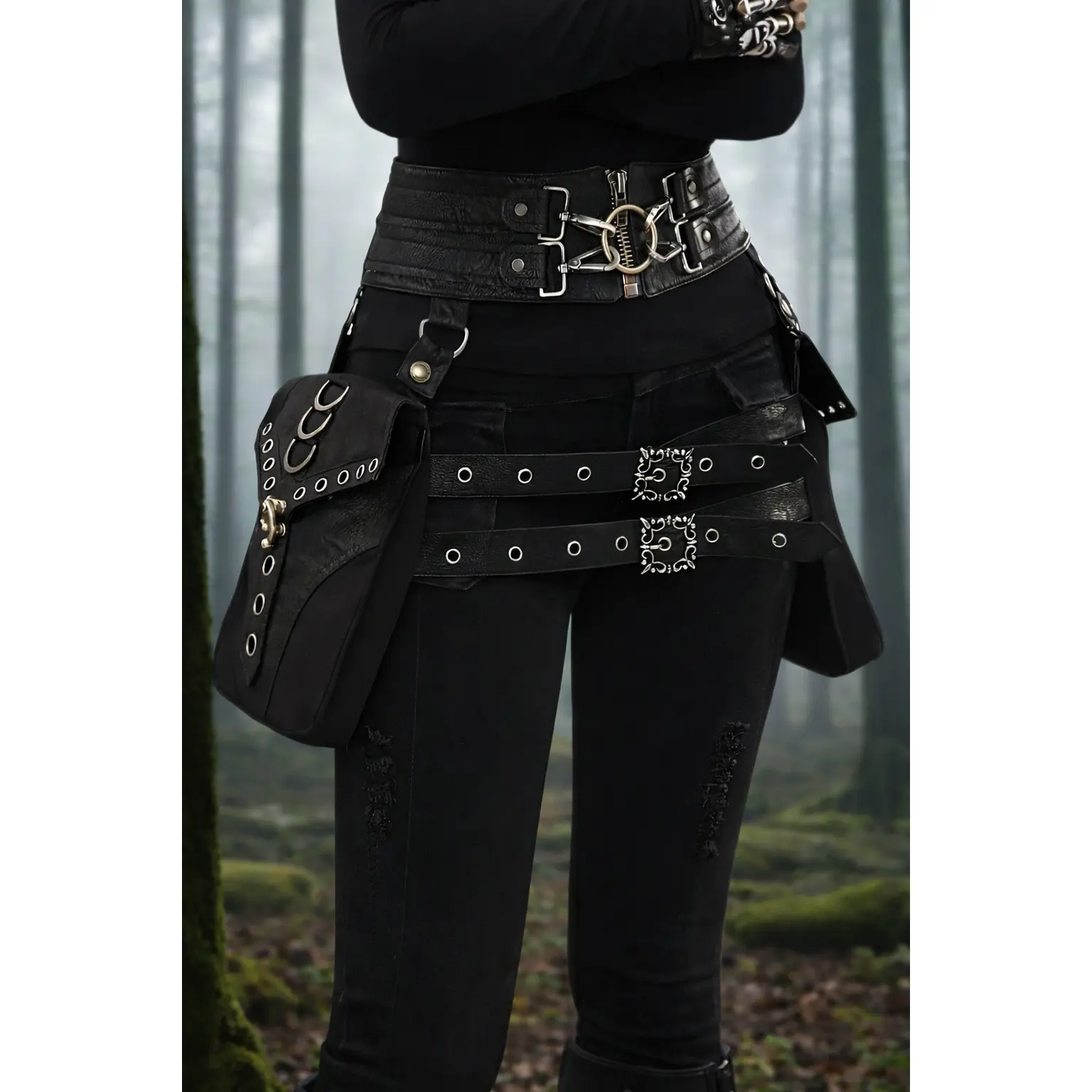 Violet Sorrengail Rider’s Utility Belt | Basgiath Inspired Leather Corset Bag & Belt Set