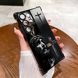 Religious Cross Jesus Faith Phone Case Suitable Clear Phone Case For SAMSUNG GALAXY S22 S23 S24 S25 FE ULTRA PLUS Four Corners Cases 137-07