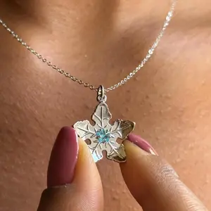 1pc Fashion Silvery Star Necklace for Women Girls Tree Star Leaf Necklace Y2k Jewelry Best Gift for Her