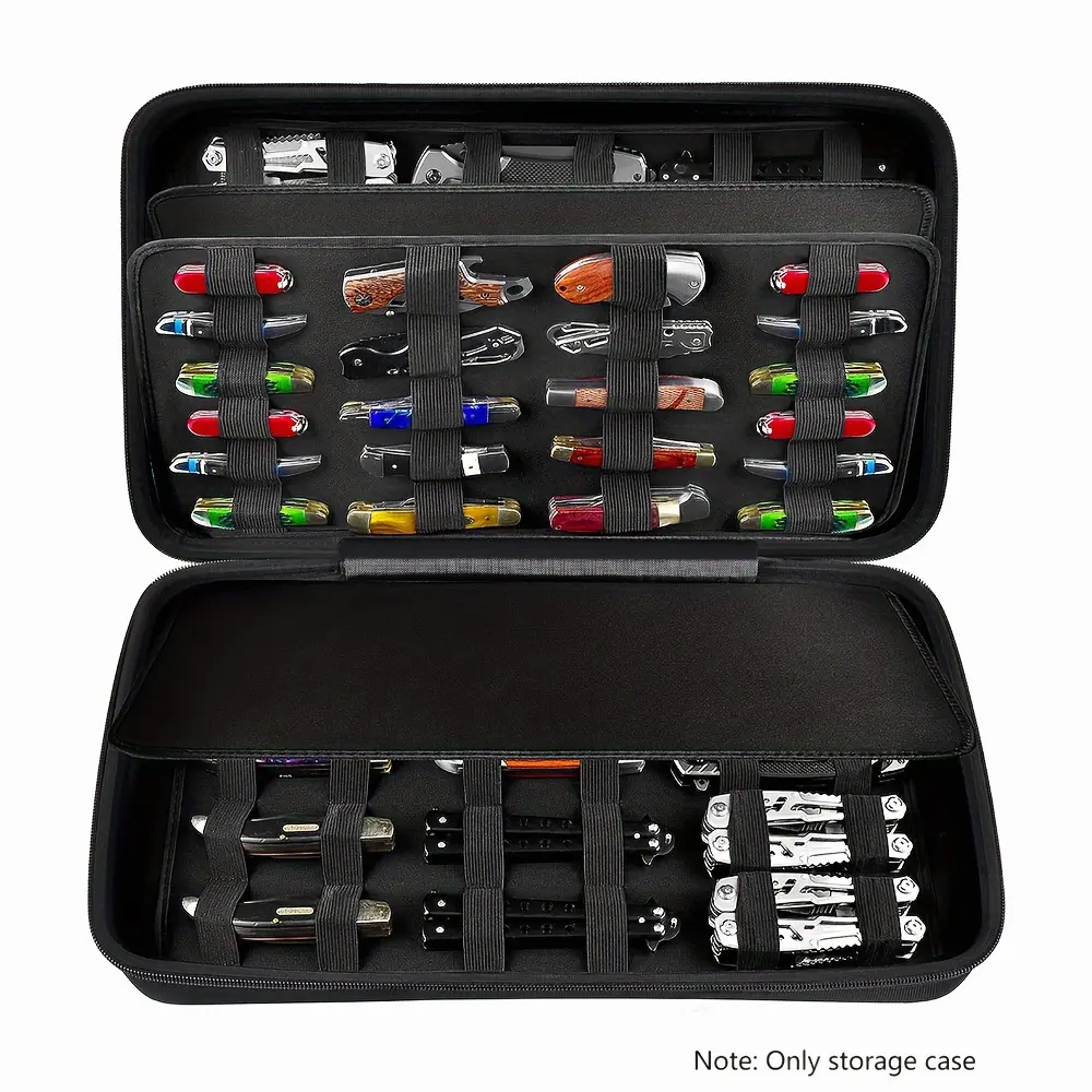 Knife Display Case for 66+ Pocket Knives. Folding Knife Holder Storage Organizer for Outdoor for EDC Mini Knife (Box Only)