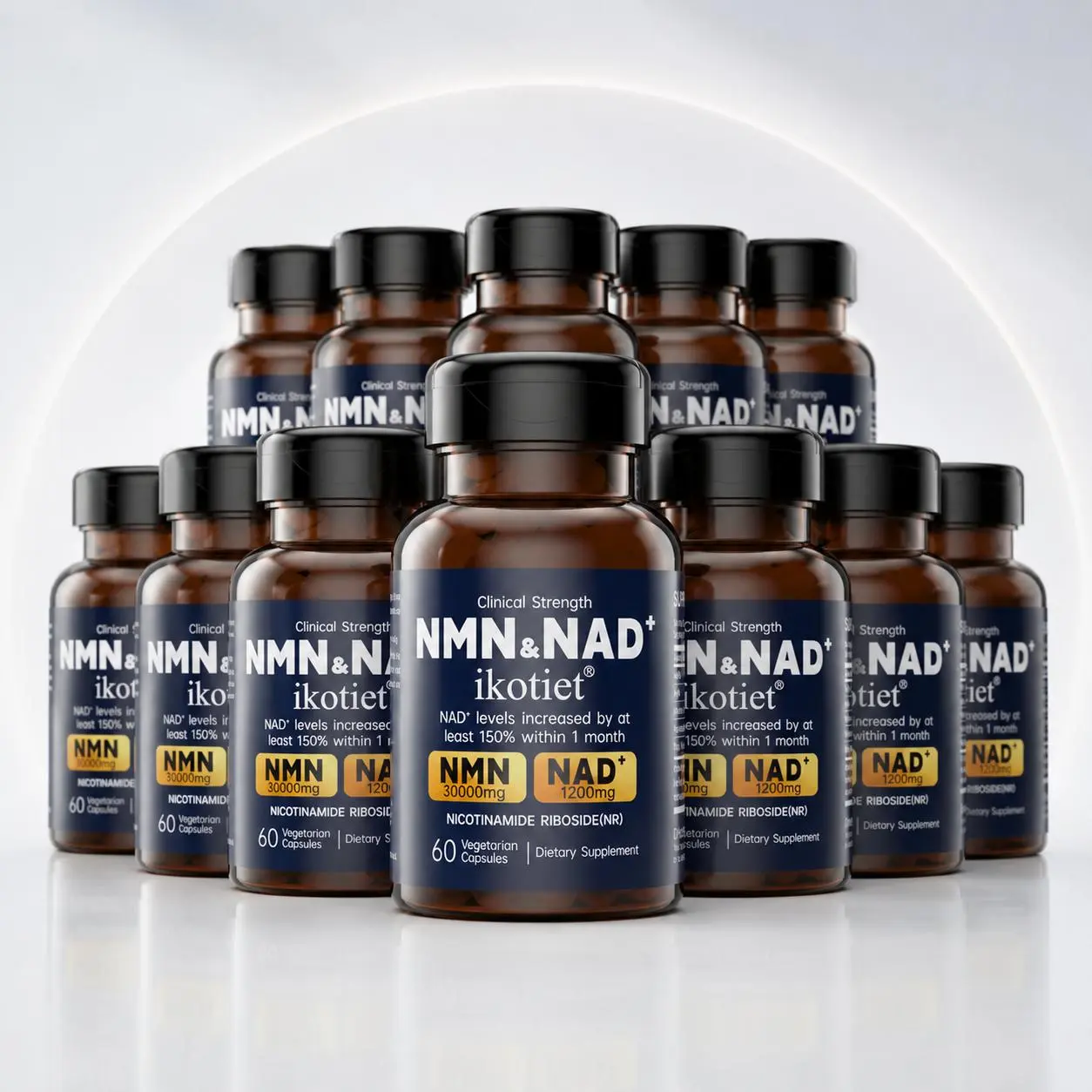 NMN & NAD+ Supplement, 60 Vegetarian Capsules, Dietary Supplement with Nicotinamide Riboside (NR), Daily Wellness Support Formula