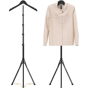 Adjustable Shirt Display Stand 32-63 Inch, Foldable Clothing Display Stand Mannequin Torso for Retail Vendors, Multi-Use Steamer Rack Stand for Clothes Garment