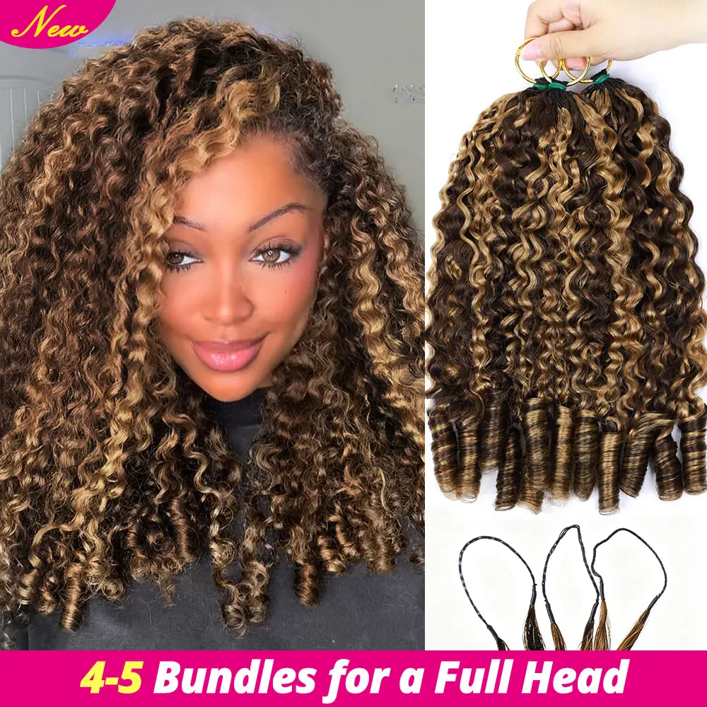 [Lowest Price Ever] New In P4/27 Highlight Burmese Curly Feather Crochet Human Hair for Miracle Knots/Boho Braids Pre-Separated 50g/Pack Time-Saving Wear #SummerWins #DealsForYouDays