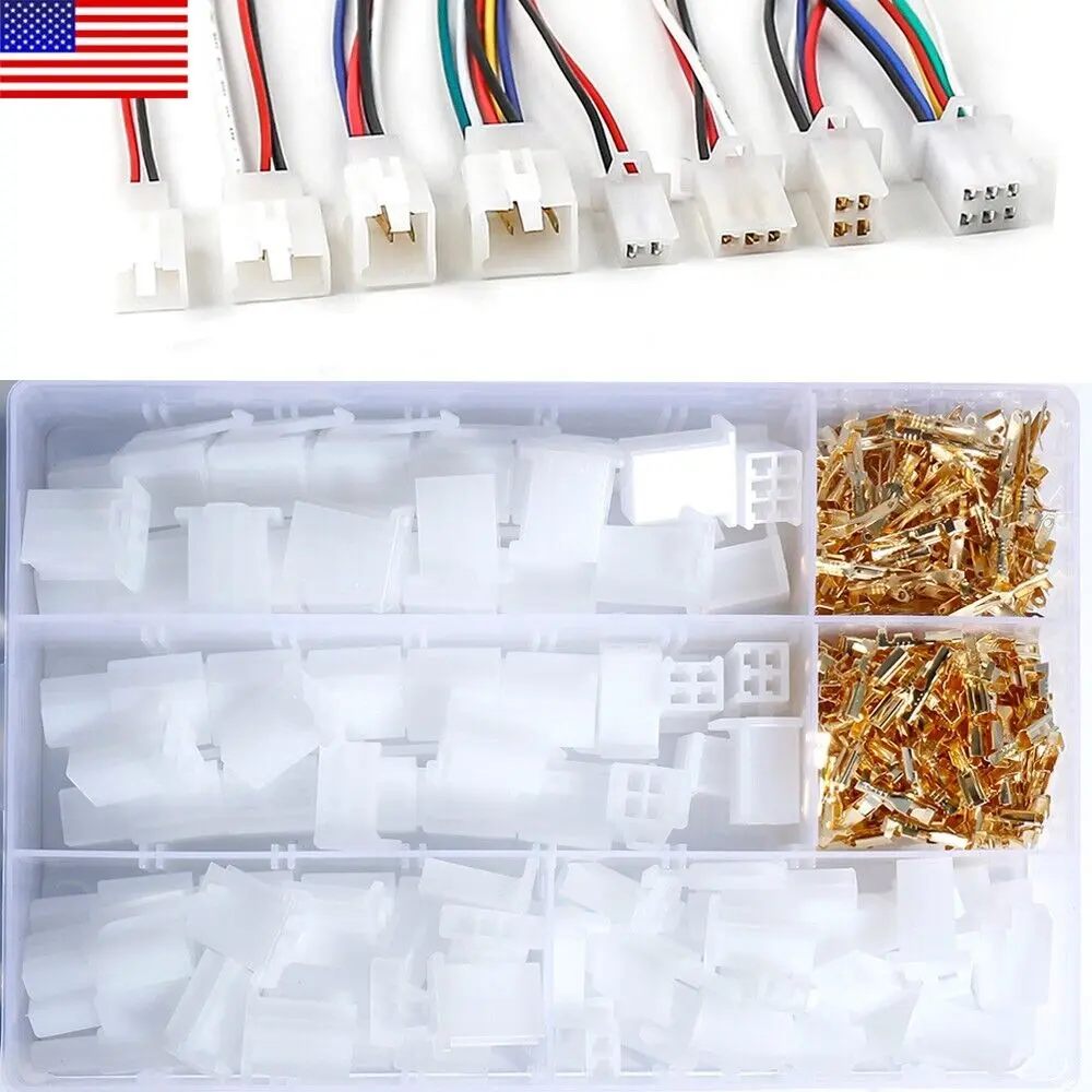 380 pcs 2.8mm 2/3/4/6 pin automotive wire cable connector terminal plug ...