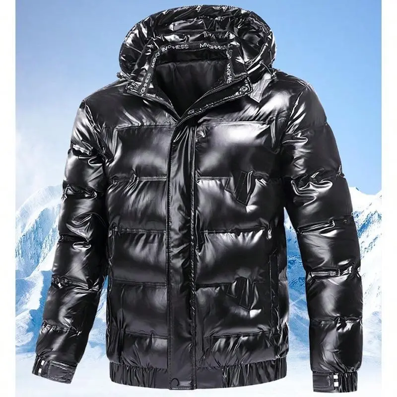 Men's Casual Versatile Outdoor Sport Cotton-Padded Jacket - Unisex Black Puffer Coat with Hood