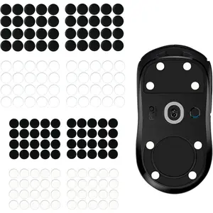 160 count Universal  Slider Pads, Dia 6mm & 7mm Dot  Glide Skates Replacement Compatible with Gaming Mousepads, Wear-Resistant Smooth Glide Mice Glass Skates Pad (White & Black)