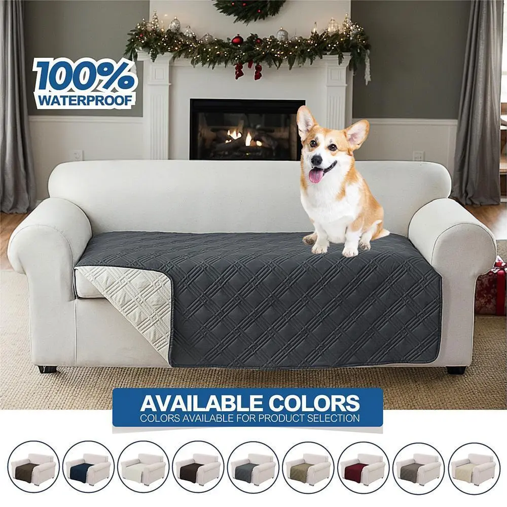 Classic All-Seasons Solid Polyester Sofa Cover - Couch Cover for Sofa, Waterproof, Anti-Scratch, Breathable, Dustproof, Fade Resistant, Non-Slip, Machine Wash, Reusable Pet Dog Mat, Reversible Outdoor Use