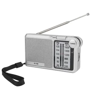 Portable Am Fm Radio with Telescopic Antenna, Mini Radio with Headphone Jack, Powered by Aa Batteries for On-The-Go Listening