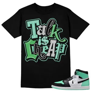 100% Cotton Green Glow Unisex Shirt, Talk Is Chip Graphic, Vintage 90s Retro Tee for Women Men, Machine Washable All-seasons Comfort Fit