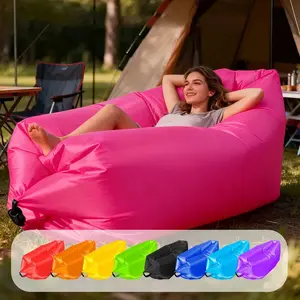 Multi Colored Single Lazy Inflatable Sofa Portable Outdoor Beach Air Sofa Bed Folding Camping Sleeping Bag for Comfortable Rest