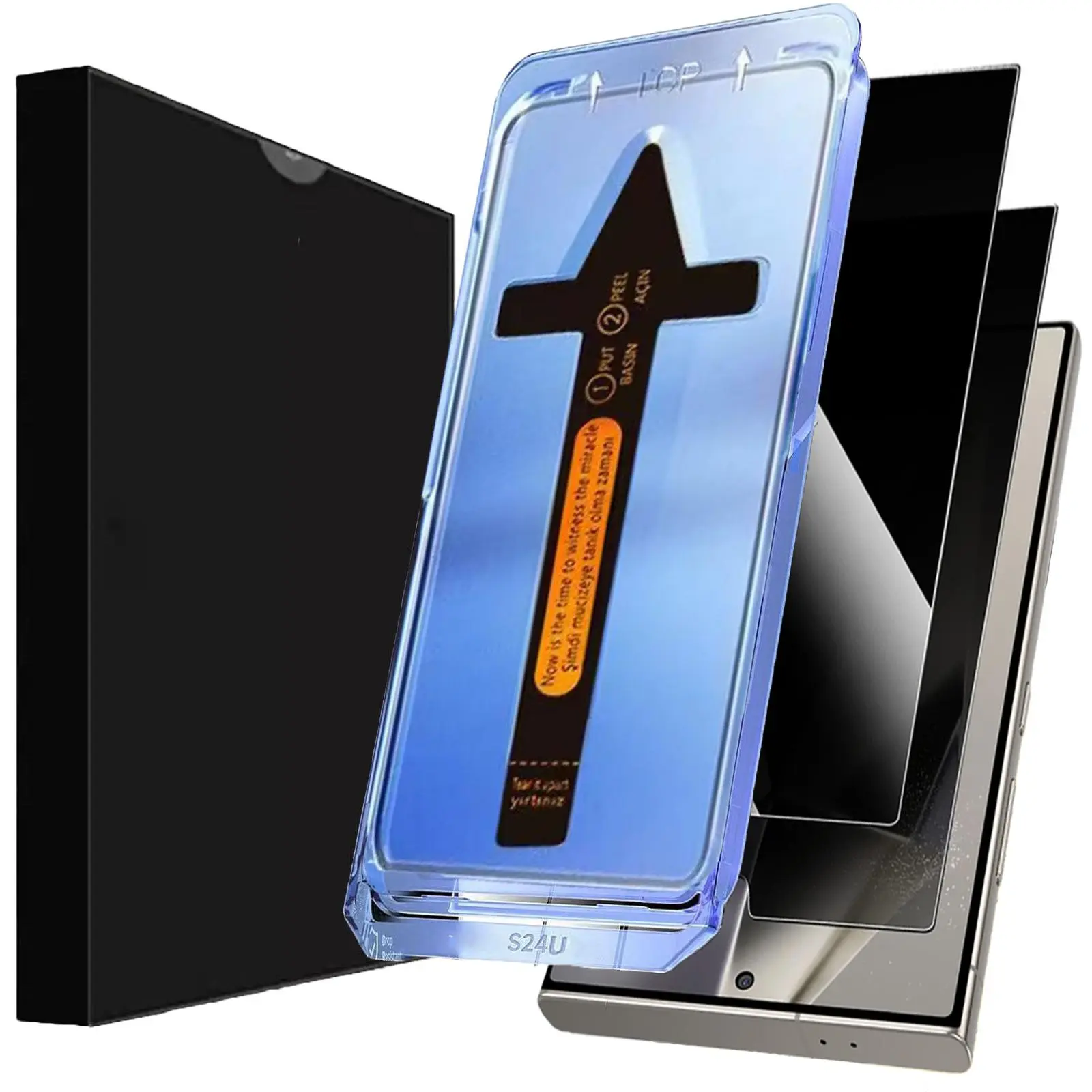 Samsung Galaxy S24 Ultra Privacy Tempered Glass Screen Protector (6.8 in) for Smartphones & Handheld Devices, 2-Pack Cellphone Accessory with 9H Hardness, Anti-Spy, Bubble-Free, Case-Friendly, Fingerprint Protection, Easy Installation,back to school