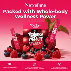 Newellme Super Red Food Powder Supports Blood Pressure Benefits Leg Veins Heart & Blood Vessel Health Extracts of Beetroot 14 Bottles per Box for Optimum