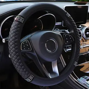 Artificial Glitter Car Steering Wheel Cover, Decorative Sparkling Protection Case, Universal Fit Auto Interior Accessory, Vehicle Parts, Car Accessories