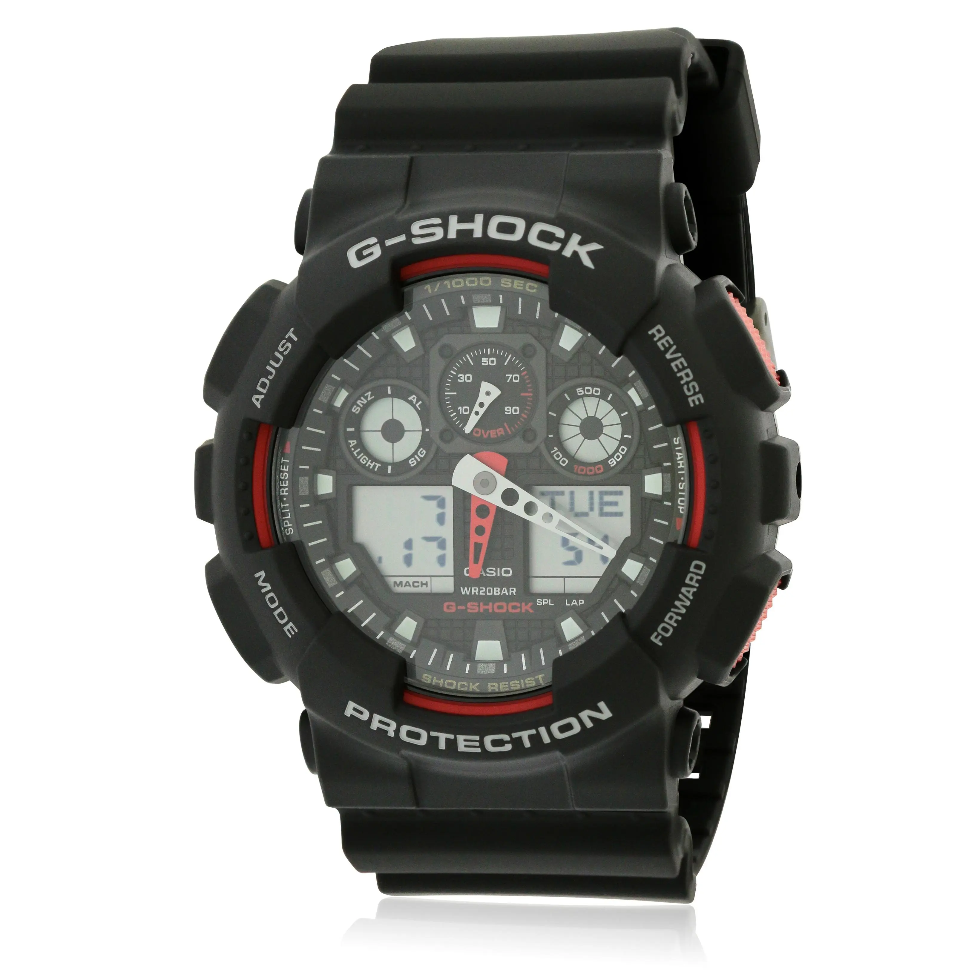 Casio G-Shock Analog Digital   Mens Watch GA100-1A4, Waterproof Shock-Resistant Wrist Watches