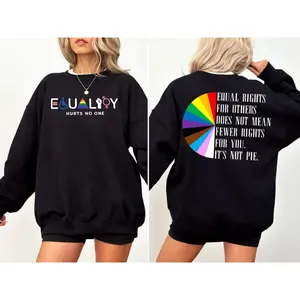 Equality Hurts No One Two Sides Tshirt Sweatshirt Hoodie, Human Rights Shirt, Black Lives Matter, Equal Rights, Gay Pride, Unisex Sweater Pullover Tee