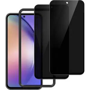 2 Pack for Samsung Galaxy A55 / A35 5G Privacy Screen Protector, Anti Spy Tempered Glass 9H Hardness Protective Film, Anti Scratch No Bubble Case Friendly Easy Install - Black