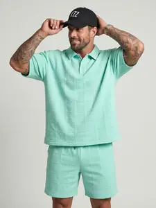 KZZ Men's 2 Piece Sets Summer Solid-Colour Formal Wear & Casual Matching Sets - Short-Sleeved Suit, Tropical Gamis, Chainsaw Top,father'sdaygifts