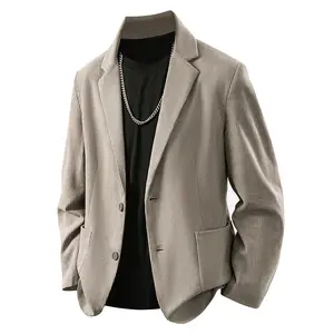 Men's suit jacket, comfortable and casual corduroy suit, retro casual warm suit jacket, suitable for business, daily parties, and other occasions