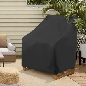 Stackable Patio Chair Cover Outdoor Chair Covers 35x35 Inch Waterproof Durable Outdoor Furniture Cover Stackable Patio Chairs Highback Chair Cover Protector Black (35x35-2 Pack)