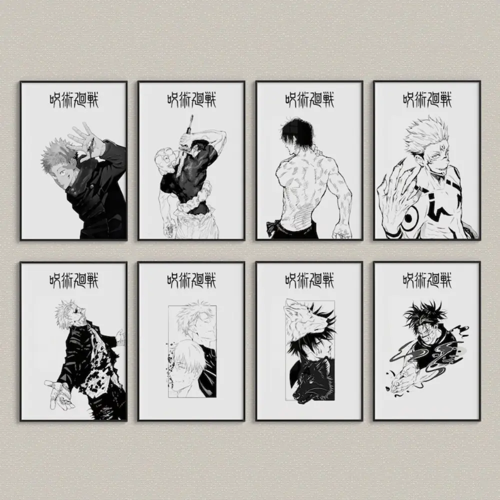 Jujutsu Kaisen Unframed Graphic Poster Set - Creative Design Prints, Otaku Style Anime Room Decor, Bedroom Decor, Ideal Gift for Anime Fans