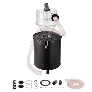 VEVOR Cyclone Dust Separator with Metal Tank, 4" Retrofit Cyclone Separator for Dust Collectors, ABS Dust Deputy With 2" Hole O.D. Connector & Hose for Wet/Dry Shop Vacuums, Fits 13.21 Gallon Tank