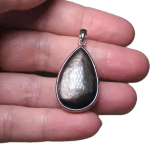 925 Silver Pendants - Unique Design with Labradorite, Rhodochrosite, Golden Rutile & More - Statement Jewelry for Men and Women