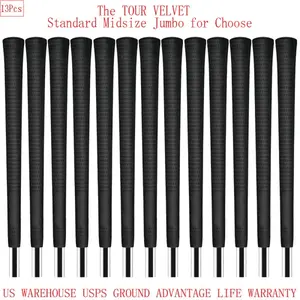 The Tour Velvet Golf Grip 13Pcs - 60R Rubber Grip with Non-Slip Surface, Available in Standard/Midsize/Jumbo Sizes Golf Accessory