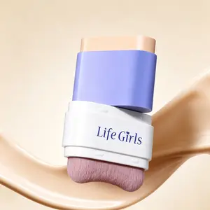 Life Girl 2-In-1 Waterproof Concealer Foundation Stick SPF 30 Pa+++, Dual-Ended with Brush, Long-Lasting, Natural Finish, All Skin Types