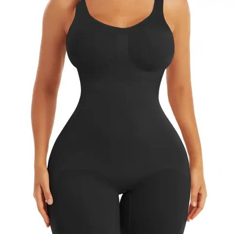 Tummy Control Black Shorts Bodysuit for Women, Minimalist Shapewear, Fitted Shapewear, Seamless Sculpting Bodysuit, Bodysuit Shaper, One Piece Sexy Butt Lifting Workout Bodycon Short Jumpsuit, Seamless Shaping Design