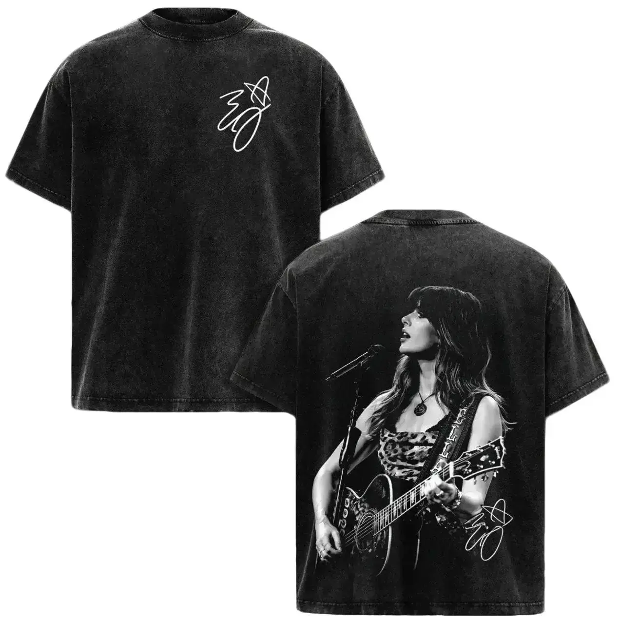 Ella Langley Shirt – Vintage Acid Washed Oversized Graphic T Shirt, Country Singer Live Performance Guitar Tee Western Music Aesthetic Streetwear, Heavyweight Soft Cotton Unisex Top, Men Women Wear Casual Tee, Gift for Country Music Fans