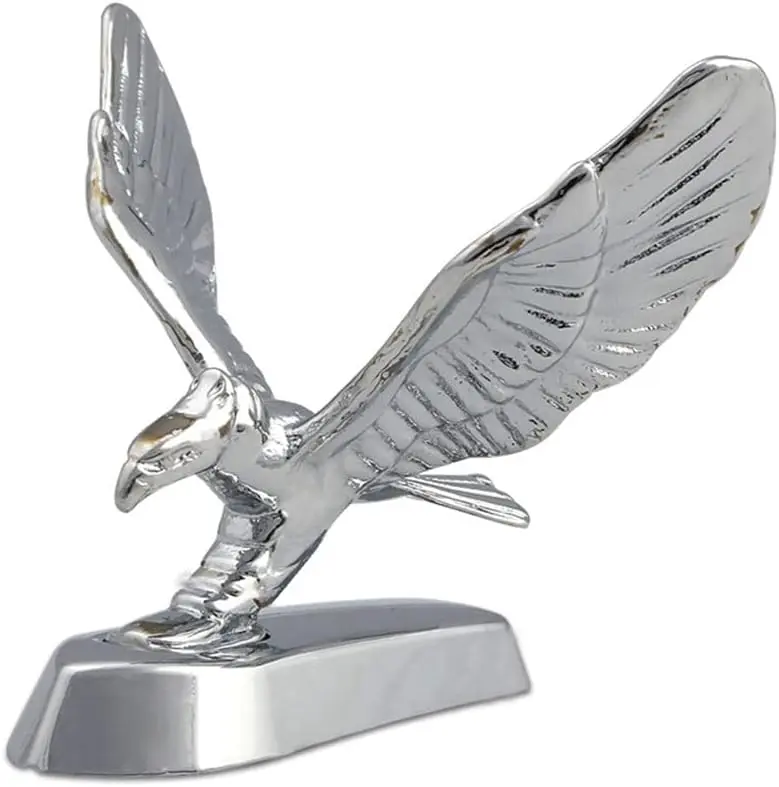 Flying Eagle Hood Ornament Sticker Birds Logo Fits Car 3D Stand Hood Bonnet Univeral Emblem Badge Decal Sculpture Ornaments Auto Styling Metal Hood Bonnet Emblem 3.7X2.6X2.6inch