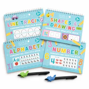 Grooved Handwriting Notebook — Single — Letter Tracing Practice Book for Kids 3–8 with Raised Guide Lines