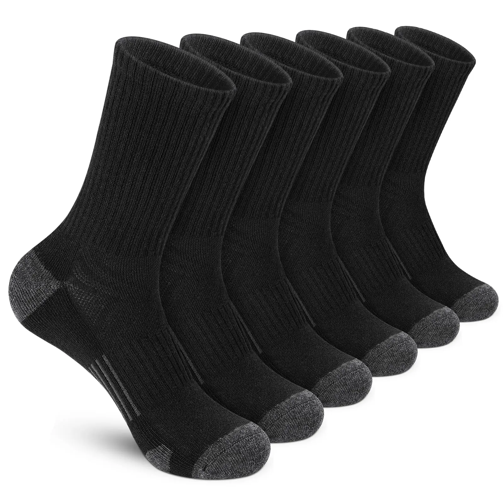 6 Pairs Men's Cushioned Crew Socks Set,Heavy Duty Work Socks with Arch Support,High Elasticity Athletic Sports Socks Bulk Pack for Running,Gym & Hiking,Halloween Christmas Party Fathersdaygift,Hand Tools Kits