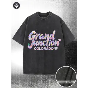230g Washed  T-Shirt with Colorado-Themed 'Grand